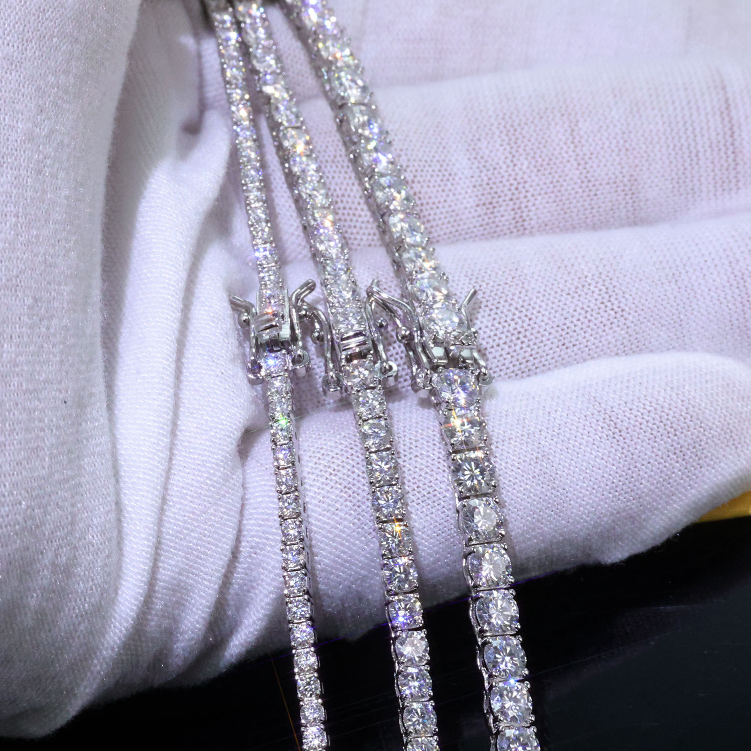 European and American cross-border 4mms925 silver moissanite tennis chain pure silver bracelet, light luxury and high-end accessory customization - Image 5