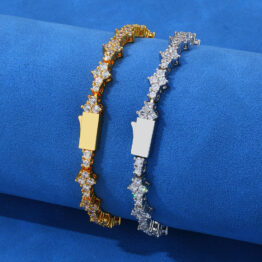 Cross-border European & American Moissanite Jewelry - S925 Sterling Silver Airplane Tennis Chain Men's Bracelet Accessory