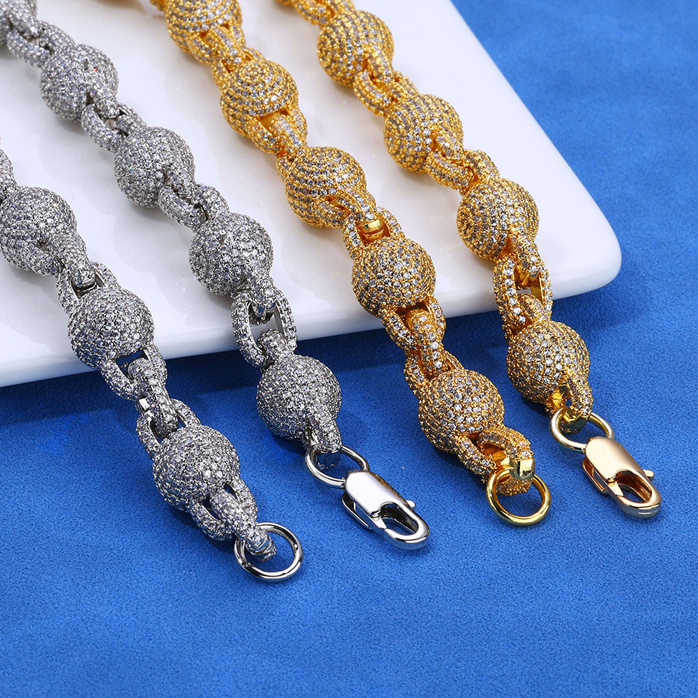 The s925 silver moissanite bubble bead chain bracelet from Europe and America is a best-selling accessory for men - Image 6