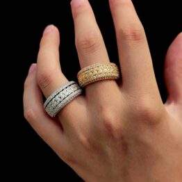 Wholesale of rare and high-end Cuban men's rings from Europe and America, full diamond rings and zircon jewelry