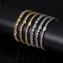 European and American cross-border s925 silver moissanite tennis chain, pure silver bracelet, light luxury and high-end men's accessories customization