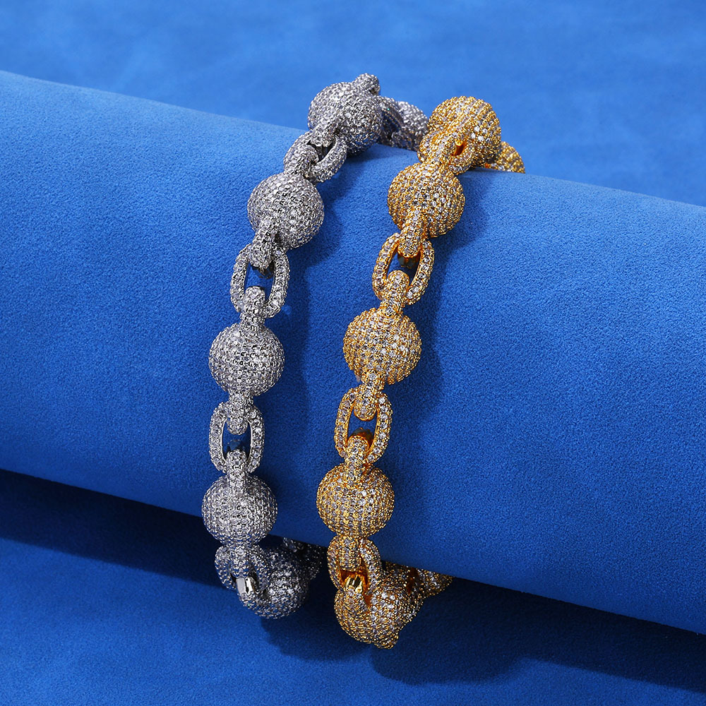 The s925 silver moissanite bubble bead chain bracelet from Europe and America is a best-selling accessory for men - Image 5