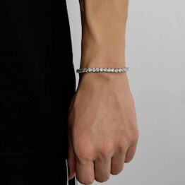 European and American cross-border 4mms925 silver moissanite tennis chain pure silver bracelet, light luxury and high-end accessory customization