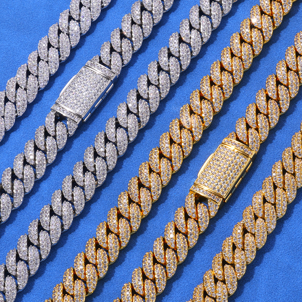 Custom-made high-end jewelry for women with s925 sterling silver bubble Cuban chain zircon from Europe and America - Image 6