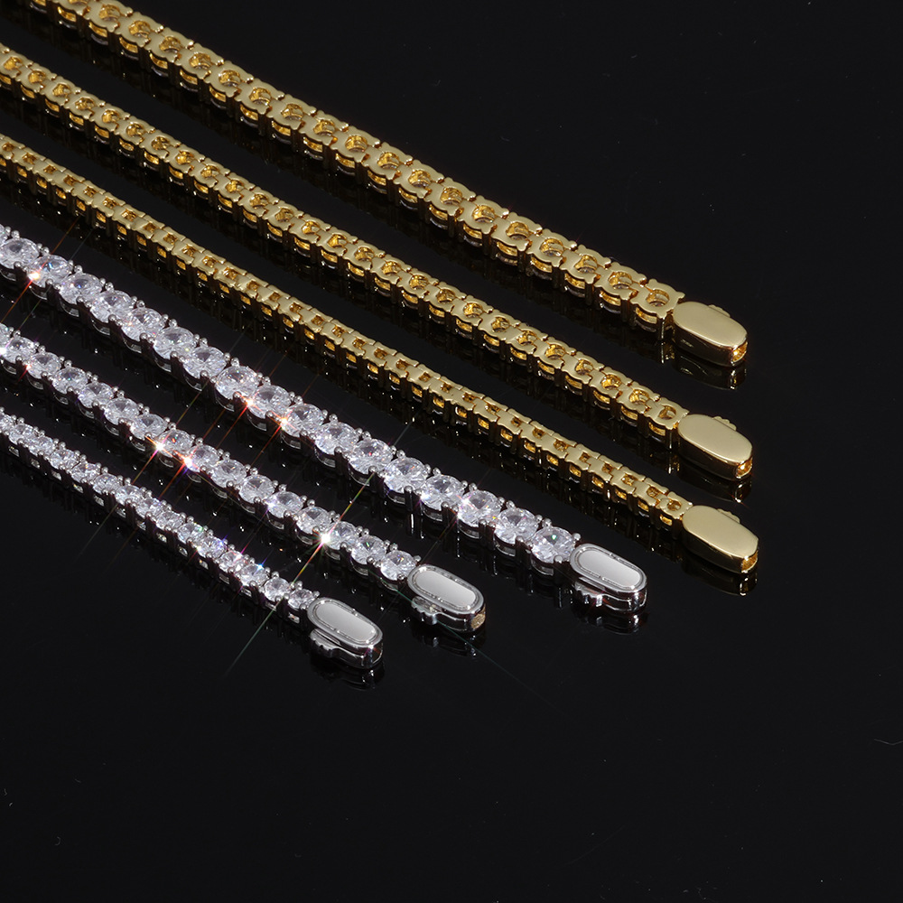 European and American cross-border s925 silver moissanite tennis chain, pure silver bracelet, light luxury and high-end men's accessories customization - Image 8