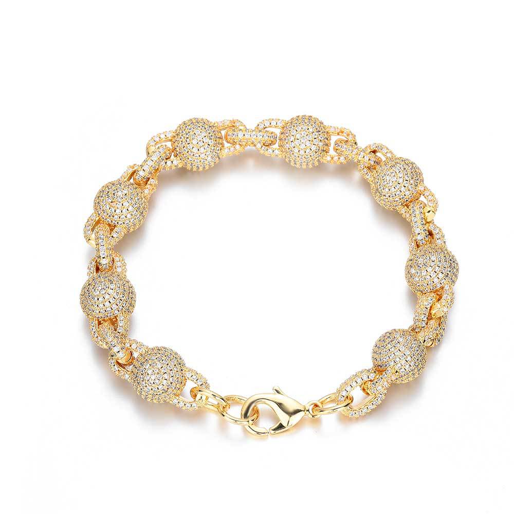 The s925 silver moissanite bubble bead chain bracelet from Europe and America is a best-selling accessory for men - Image 4