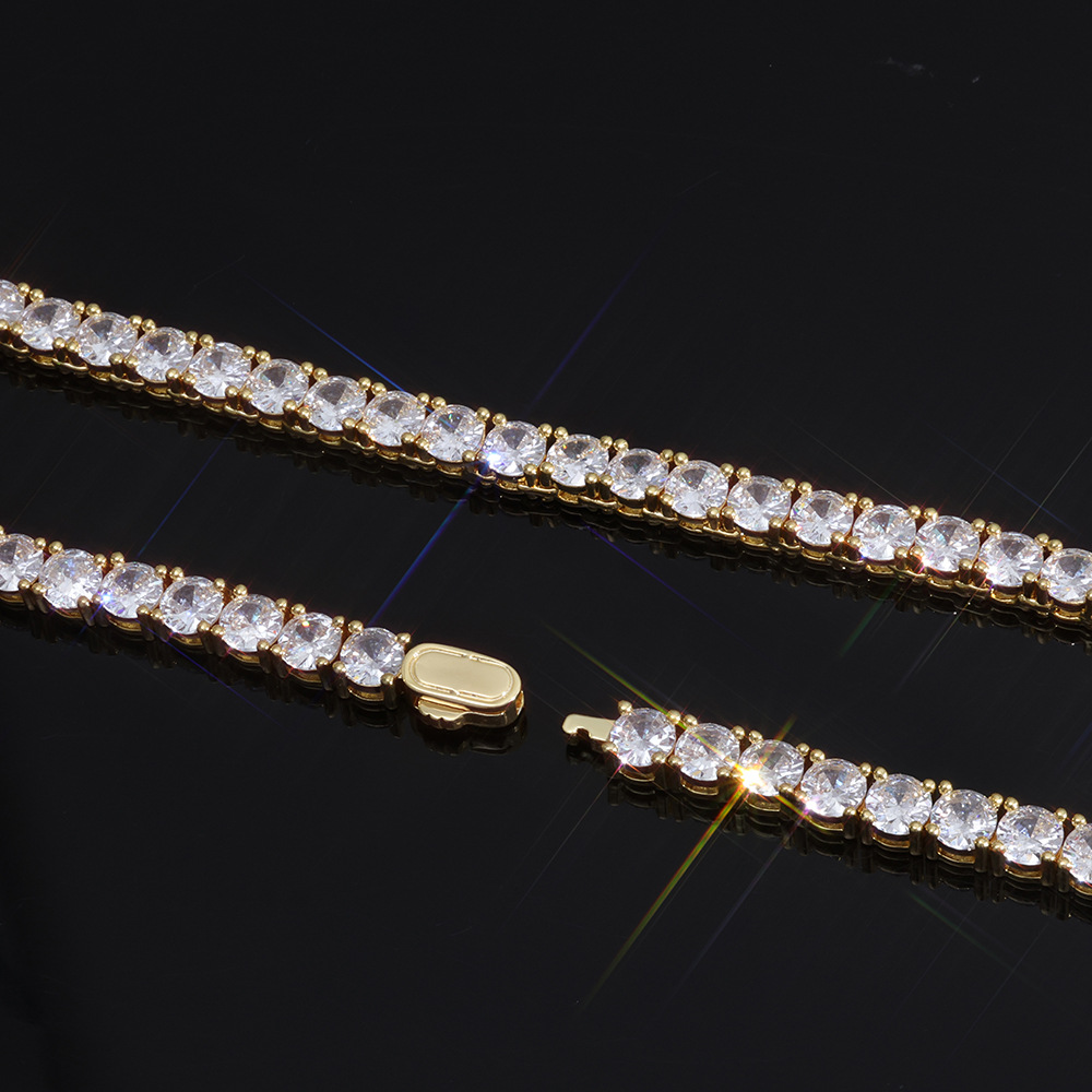 European and American cross-border s925 silver moissanite tennis chain, pure silver bracelet, light luxury and high-end men's accessories customization - Image 7