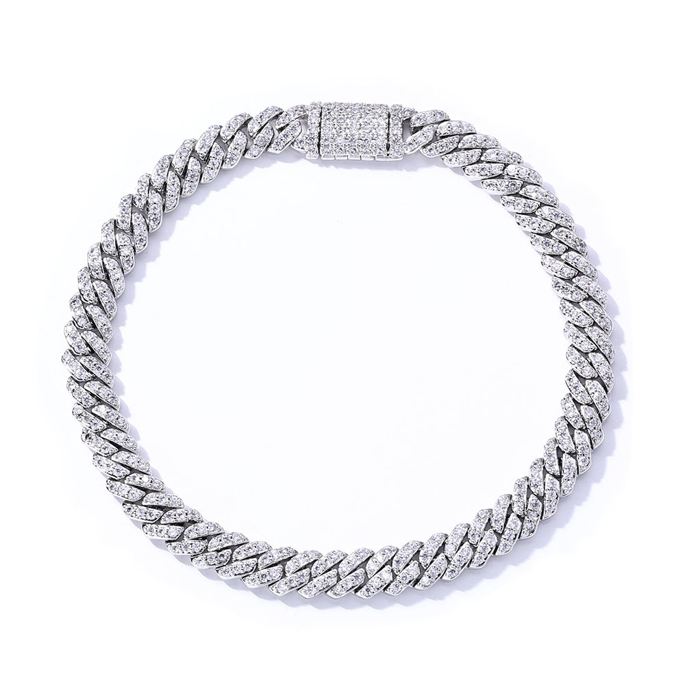 A cross-border s925 silver 6mm single-row moissanite bracelet from Europe and America, a personalized and trendy accessory for men - Image 4