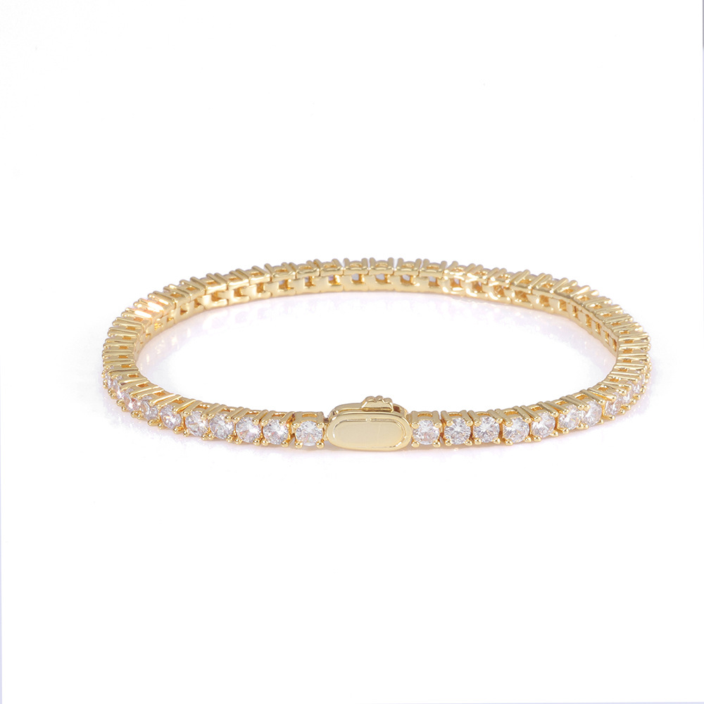 European and American cross-border s925 silver moissanite tennis chain, pure silver bracelet, light luxury and high-end men's accessories customization - Image 6