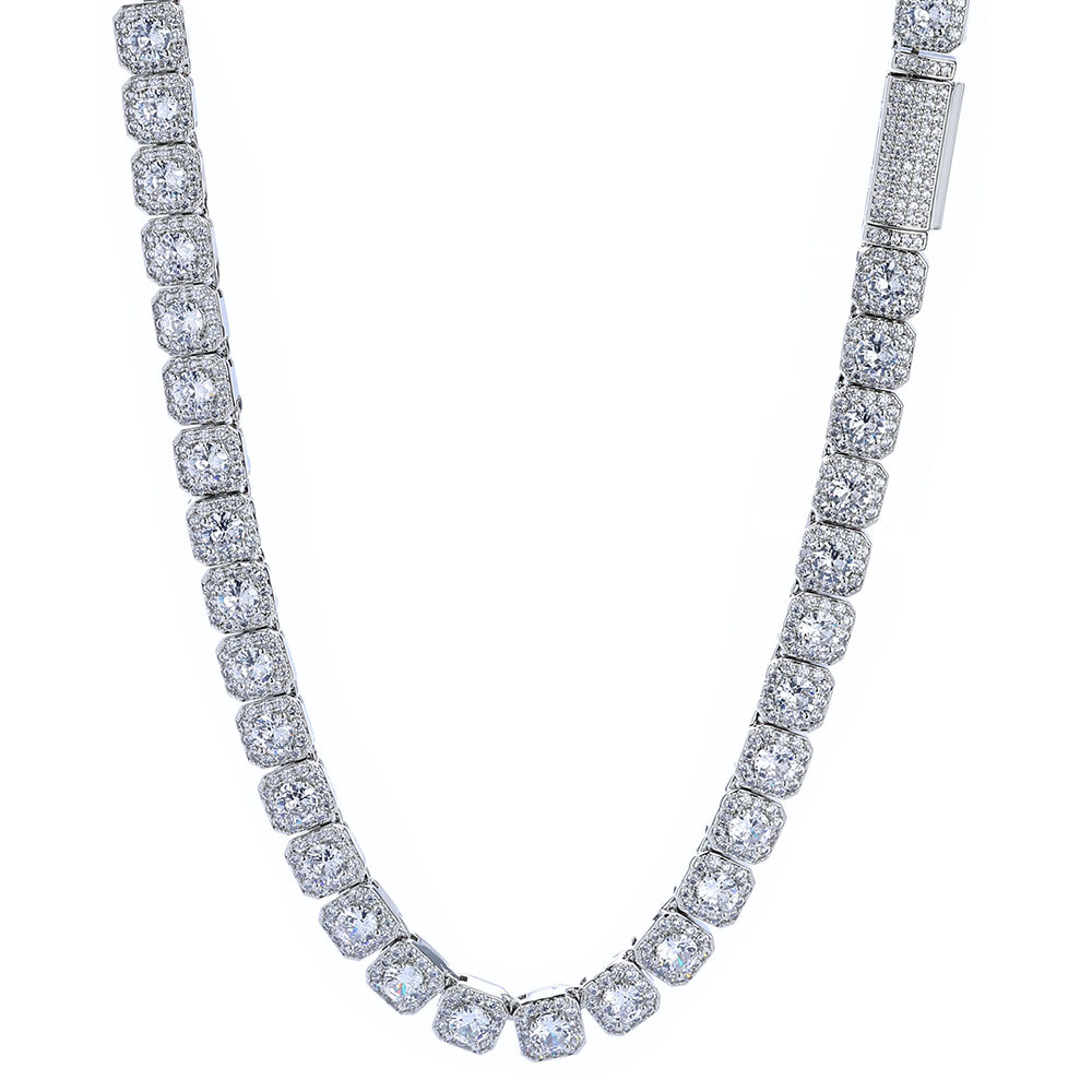 European and American cross-border 7mms925 silver necklace for women, high-end zircon rock sugar chain accessory jewelry customization