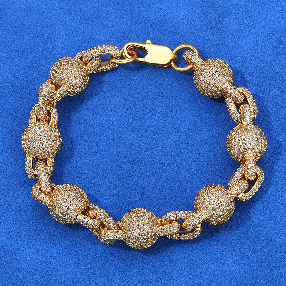 The s925 silver moissanite bubble bead chain bracelet from Europe and America is a best-selling accessory for men - Image 3