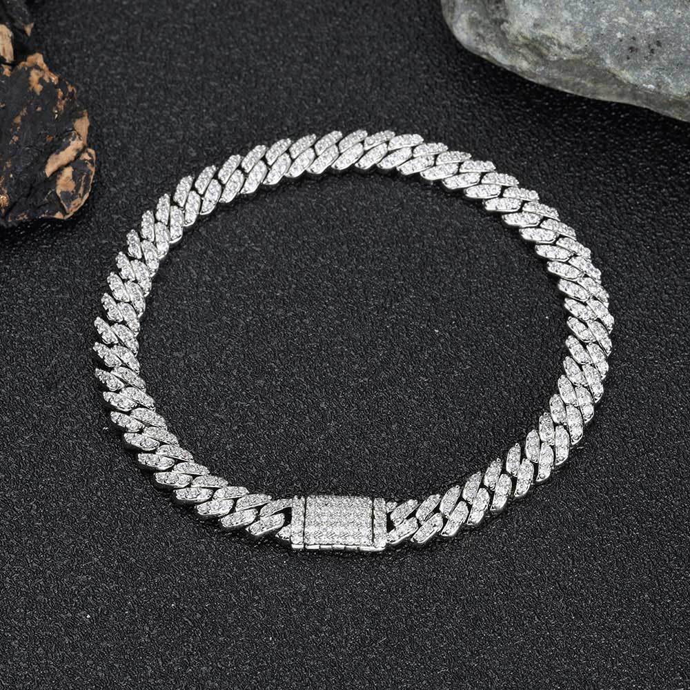 A cross-border s925 silver 6mm single-row moissanite bracelet from Europe and America, a personalized and trendy accessory for men - Image 2
