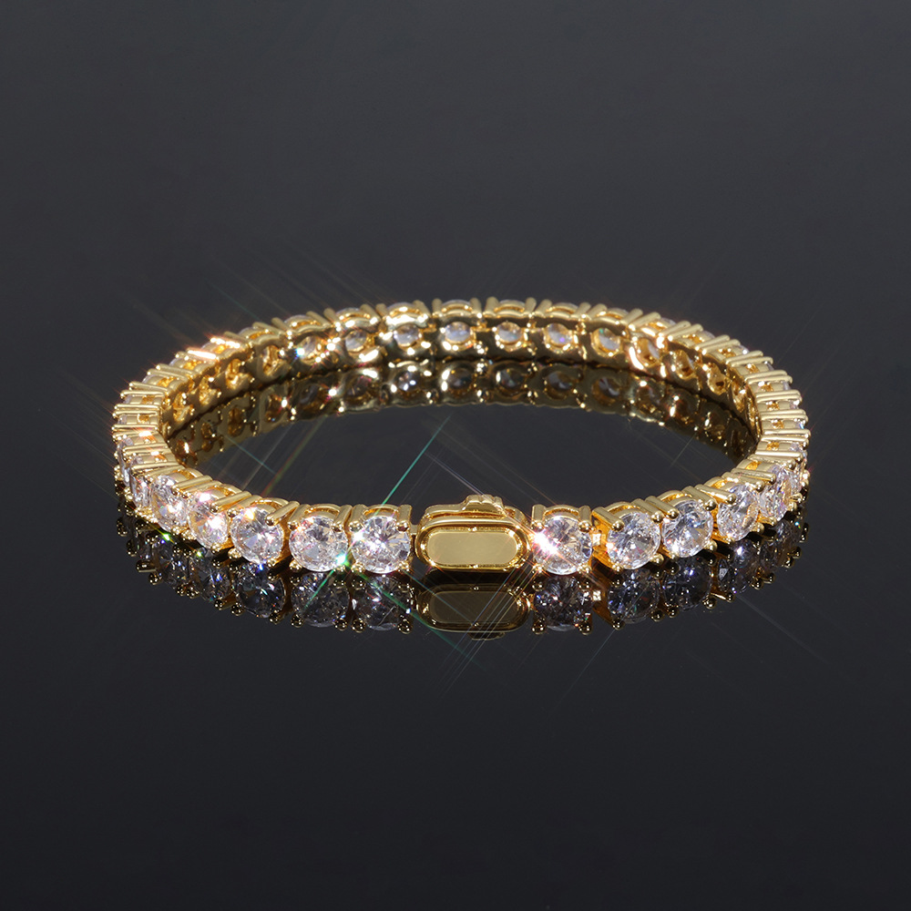 European and American cross-border s925 silver moissanite tennis chain, pure silver bracelet, light luxury and high-end men's accessories customization - Image 4